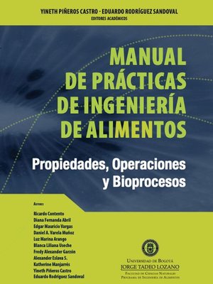 cover image of Manual de prácticas de Ingeniería de Alimentos
